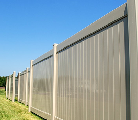 Augies fence tan vinyl fence image